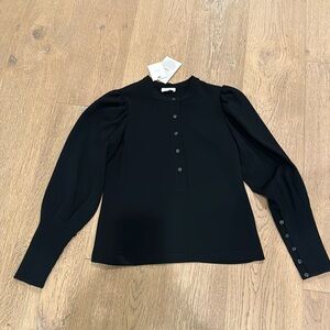 New ALC black 5 blouse w/ puffy sleeves. 5 buttons at the bottom of each sleeve